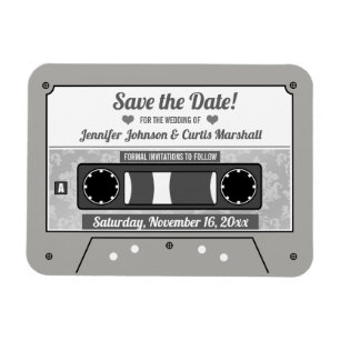 Magnet Flexible Retro Cassette Tape Wedding Save the Date