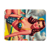 Magnet Flexible Rétro chaud vintage plage pin up (Horizontal)