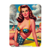 Magnet Flexible Rétro chaud vintage plage pin up (Vertical)