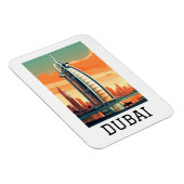 Magnet Flexible Retro Classic Travel Dubai UAE (Côté Droit)