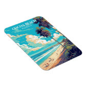 Magnet Flexible Retro Cocoa Beach Floride Aimant Voyage (Côté Droit)