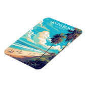 Magnet Flexible Retro Cocoa Beach Floride Aimant Voyage (Côté Gauche)