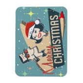 Magnet Flexible Retro Couple Joyeux Noël Vintage (Vertical)
