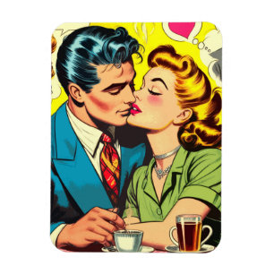 Magnet Flexible Retro Couple Love Comics
