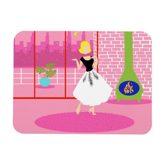 Magnet Flexible Rétro dans l'aimant souple rose (Horizontal)