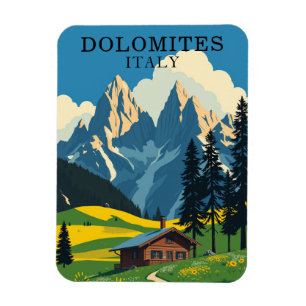 Magnet Flexible Retro Dolomites Italie Voyage Souvenir