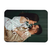 Magnet Flexible Retro Elegant Script Photo Wedding Save The Date  (Horizontal)