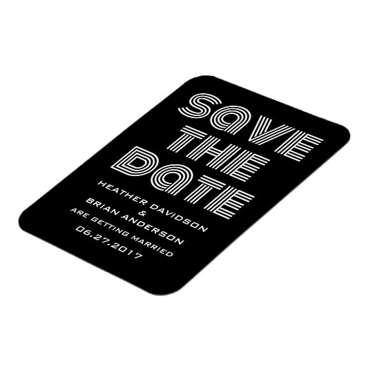 Magnet Flexible Rétro Enregistrer l'aimant de date, noir (Côté Gauche)