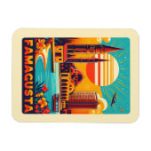 Magnet Flexible Retro Famagusta Beach Chypre cadeaux souvenirs (Horizontal)