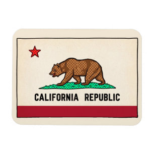 Magnet Flexible Rétro Golden State Bear République de Californie