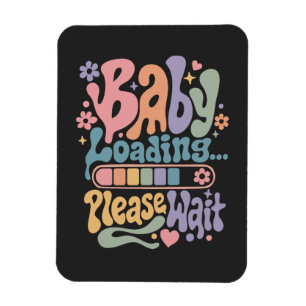 Magnet Flexible Rétro Groovy Bébé Chargement Veuillez Patienter Ma