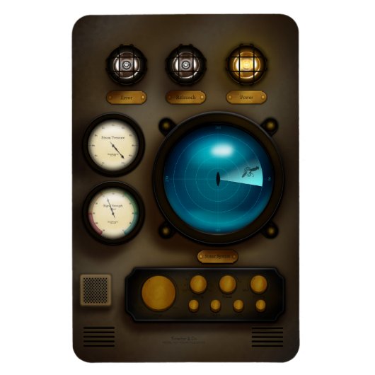 Magnet Flexible Retro-Inspired Ship Sonar Control Panel Steampunk (Vertical)