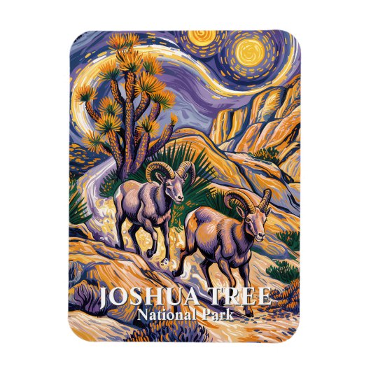 Magnet Flexible Retro Joshua Tree Landscape Animal Sheep Van Gogh (Vertical)