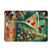 Magnet Flexible Retro les années 50 Merry Bright Christmas Cocktai (Horizontal)