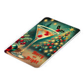 Magnet Flexible Retro les années 50 Merry Bright Christmas Cocktai (Côté Gauche)