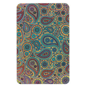 Magnet Flexible Rétro motif de Paisley d'arc-en-ciel de turquoise