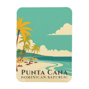 Magnet Flexible Retro Punta Cana Souvenir République Dominicaine