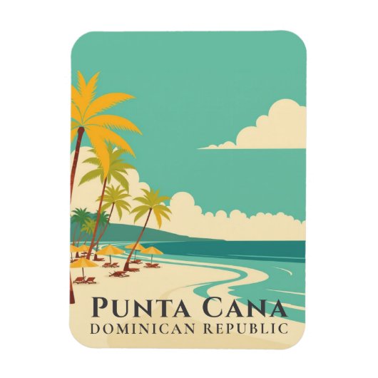 Magnet Flexible Retro Punta Cana Souvenir République Dominicaine (Vertical)