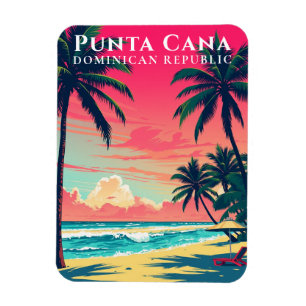 Magnet Flexible Retro Punta Cana Souvenir République Dominicaine P