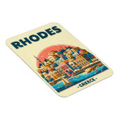 Magnet Flexible Retro Rhodes City - Grèce cadeaux de voyage (Côté Droit)