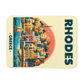 Magnet Flexible Retro Rhodes City - Grèce cadeaux de voyage (Horizontal)