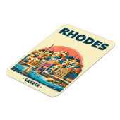 Magnet Flexible Retro Rhodes City - Grèce cadeaux de voyage (Côté Gauche)