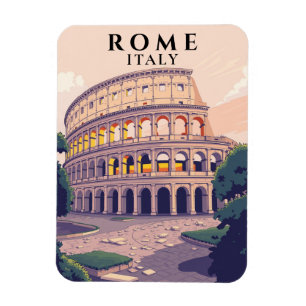 Magnet Flexible Retro Rome Colisée Art Souvenir Italie