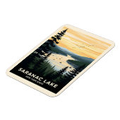 Magnet Flexible Retro Saranac Lake | New York Travel (Côté Gauche)