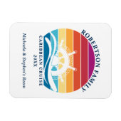 Magnet Flexible Retro Sunset Ship Family Cruise Porte Cabine (Horizontal)