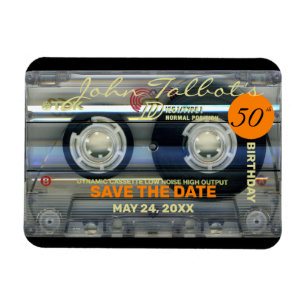 Magnet Flexible Rétro T2 Audiotape 50e anniversaire ENREGISTRER LA