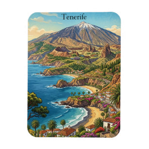 Magnet Flexible Retro Tenerife Îles Canaries Vacances à la plage