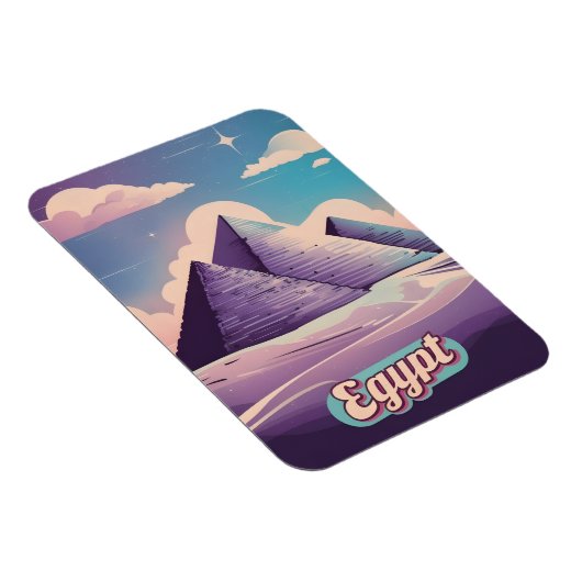 Magnet Flexible Retro Travel 80s Synthwave Ancienne Égypte Pyramid (Côté Droit)