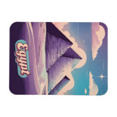 Magnet Flexible Retro Travel 80s Synthwave Ancienne Égypte Pyramid (Horizontal)
