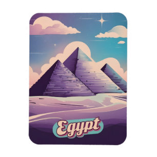 Magnet Flexible Retro Travel 80s Synthwave Ancienne Égypte Pyramid