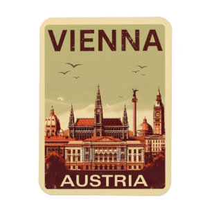 Magnet Flexible Retro Vienna City Autriche cadeaux skyline
