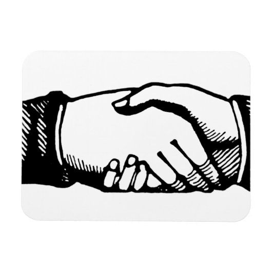 Magnet Flexible Retro Vintage Hands Handshake Congratulations (Horizontal)