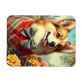 Magnet Flexible Retro Welsh Corgi Cardigan Peinture (Horizontal)