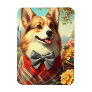 Magnet Flexible Retro Welsh Corgi Cardigan Peinture