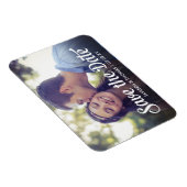 Magnet Flexible Retro White Script Enregistrer la date Full Bleed  (Côté Droit)