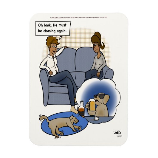 Magnet Flexible Rêve de chasse aux chiens (Vertical)