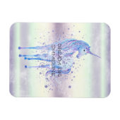 Magnet Flexible Rêve de Parties scintillant de la licorne blanche (Horizontal)