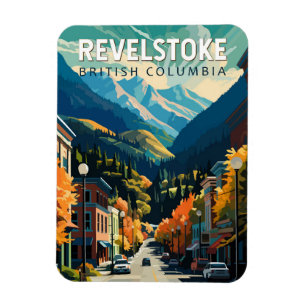 Magnet Flexible Revelstoke Canada Travel Art Vintage