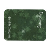 Magnet Flexible Rêver d'un blanc flocon de neige de Noël sur vert (Horizontal)
