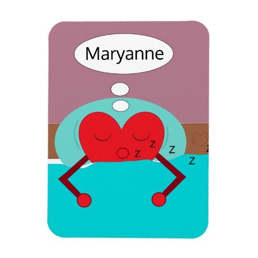 Magnet Flexible Rêves de coeur violet et vert (Vertical)