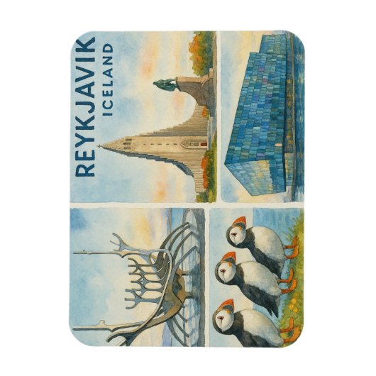 Magnet Flexible Reykjavik Islande multivue (Vertical)