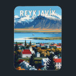 Magnet Flexible Reykjavík Islande Travel Art Vintage<br><div class="desc">Reykjavík design de déplacement vectoriel rétro. Reykjavík est la capitale la plus septentrionale d'un État souverain dans le monde. C'est l'une des villes les plus propres,  les plus vertes et les plus sûres du monde.</div>