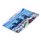 Magnet Flexible Reykjavík Islande Ville Vue aquarelle (Côté Gauche)