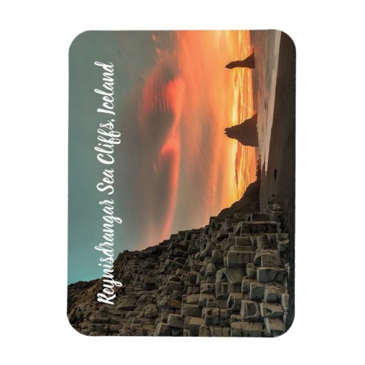 Magnet Flexible Reynisdrangar Sea Cliffs Islande stylisée (Vertical)