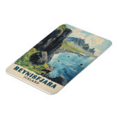 Magnet Flexible Reynisfjara Beach Islande Vintage voyage (Côté Gauche)