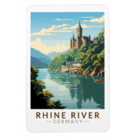 Rhin River Allemagne Section Voyage Art Vintage